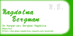 magdolna bergman business card